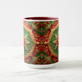 Rode groene decoratieve kerst mug mok (Midden)