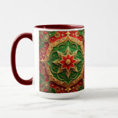 Rode groene decoratieve kerst mug mok (Links)