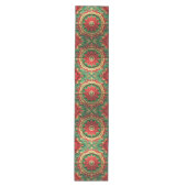 Rode Groene Decoratieve Kerst Tafel Runner Medium Tafelloper (Voorkant)