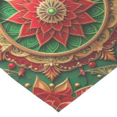 Rode Groene Decoratieve Kerst Tafel Runner Medium Tafelloper (Hoek)