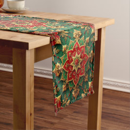 Rode Groene Decoratieve Kerst Tafel Runner Medium Tafelloper