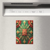 Rode Groene Decoratieve Kerst Vakantie Magneet (Insitu (Vaatwasser))