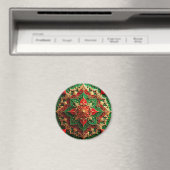 Rode Groene Decoratieve Kerst Vakantie Magneet (Insitu (Vaatwasser))
