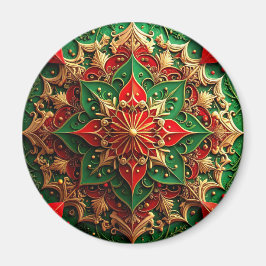 Rode Groene Decoratieve Kerst Vakantie Magneet