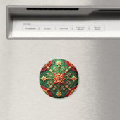 Rode Groene Decoratieve Kerst Vakantie Magneet (Insitu (Vaatwasser))