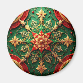 Rode Groene Decoratieve Kerst Vakantie Magneet