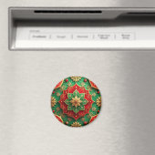 Rode Groene Decoratieve Kerst Vakantie Magneet (Insitu (Vaatwasser))