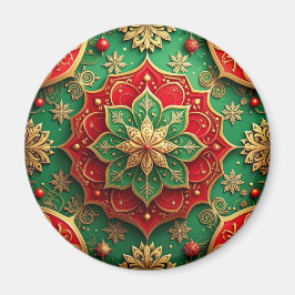 Rode Groene Decoratieve Kerst Vakantie Magneet
