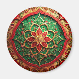 Rode Groene Decoratieve Kerst Vakantie Magneet