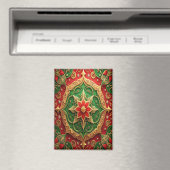 Rode Groene Decoratieve Kerst Vakantie Magneet (Insitu (Vaatwasser))