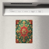 Rode Groene Decoratieve Kerst Vakantie Magneet (Insitu (Vaatwasser))