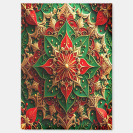 Rode Groene Decoratieve Kerst Vakantie Magneet