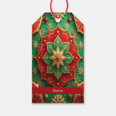 Rode groene decoratieve kerstcadeaubijlage cadeaulabel (Achterkant)