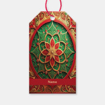 Rode groene decoratieve kerstcadeaubijlage