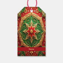 Rode groene decoratieve kerstcadeaubijlage