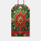 Rode groene decoratieve kerstcadeaubijlage cadeaulabel (Achterkant)