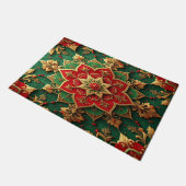 Rode groene decoratieve kerstmat deurmat (Schuin)