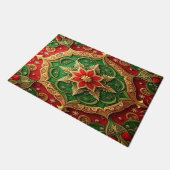 Rode groene decoratieve kerstmat deurmat (Schuin)