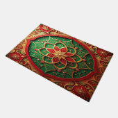 Rode groene decoratieve kerstmat deurmat (Schuin)