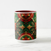 Rode Groene Decoratieve Kerstmok Mok (Midden)