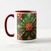 Rode Groene Decoratieve Kerstmok Mok (Links)