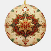 Rode groene decoratieve kerstornament keramisch ornament (Achterkant)