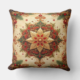 Rode groene decoratieve kerstworp kussen