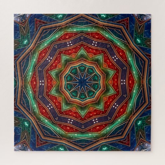 Rode Groene Decoratieve Legpuzzel (Verticaal)