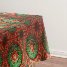 Rode groene decoratieve vakantie tafelkleed