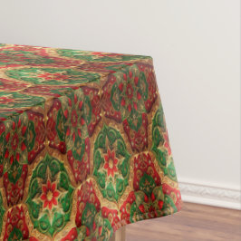 Rode groene decoratieve vakantie tafelkleed