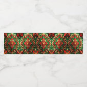 Rode Groene Decoratieve Vakantie Waterfles Etiket (Enkel label)