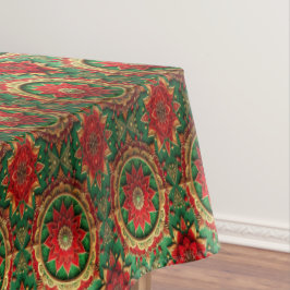 Rode groene decoratieve vakantietafelkleed tafelkleed