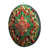 Rode Groene Decorative Bloem Dartbord (Voorkant Rechts)