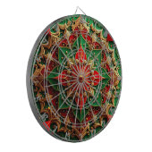 Rode Groene Decorative Bloem Dartbord (Voorkant Links)