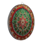 Rode Groene Decorative Bloemendartbord Dartbord (Voorkant Links)