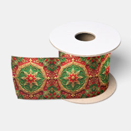 Rode Groene Decorative Feest Satijnen Lint