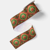Rode Groene Decorative Feest Satijnen Lint (Achterkant)