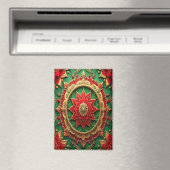Rode Groene Decorative Kerstvakantie Magneet (Insitu (Vaatwasser))