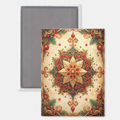 Rode Groene Decorative Kerstvakantie Magneet (Voorkant / Achterkant)