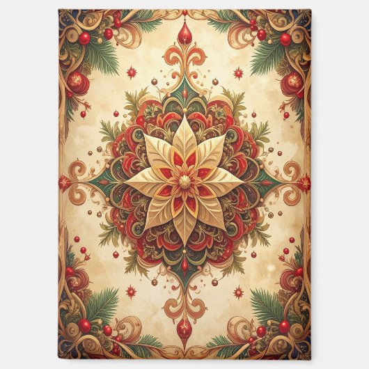 Rode Groene Decorative Kerstvakantie Magneet (Voorkant)