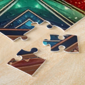 Rode Groene Decorative Legpuzzel (Zijkant)