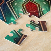 Rode Groene Decorative Legpuzzel (Zijkant)