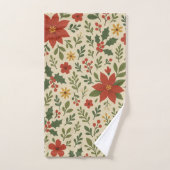 Rode groene dennen en bessen vakantie botanisch bad handdoek (Handdoek)