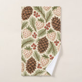 Rode groene dennen en bessen vakantie rustieke Wat Bad Handdoek (Handdoek)