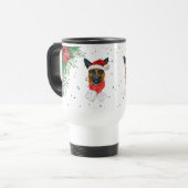 Rode Groene Duitse Herder Hond Eigenaar Kerstmis Reisbeker (Voorkant links)