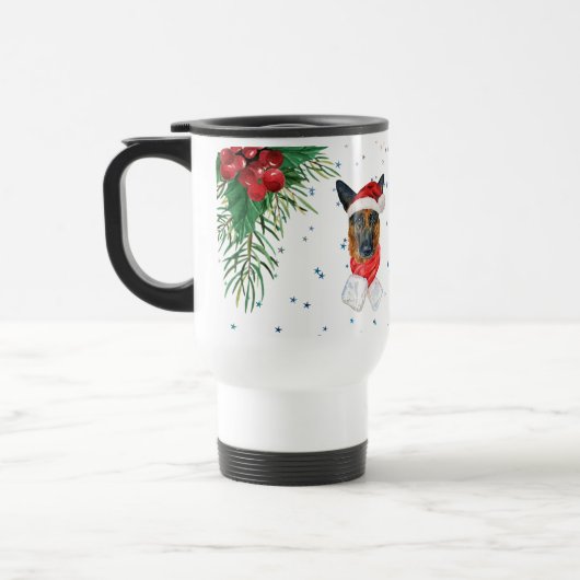 Rode Groene Duitse Herder Hond Eigenaar Kerstmis Reisbeker (Links)