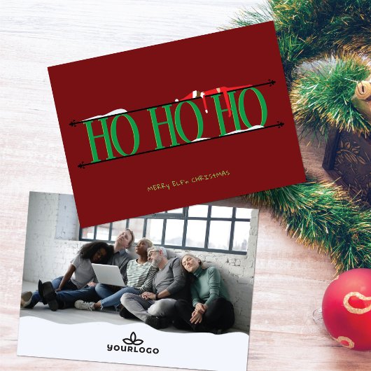 Rode & Groene Elf Shenanigans Bedrijfs Kerstkaart