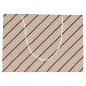 Rode, groene en beige strepen met grote cadeautas (Achterkant)