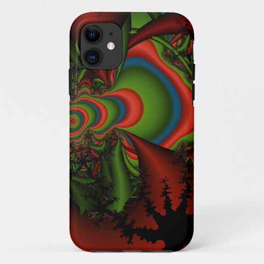 rode groene en blauwe fractal art iphone case (Achterkant)