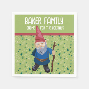 Rode Groene en Blauwe Gnome voor de Feestdagen Win Servet